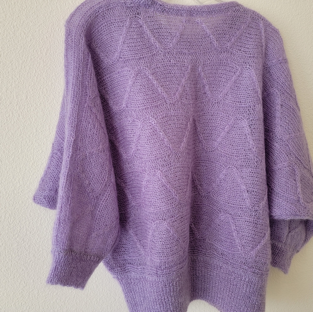 Vintage 1980th mohair knit sweater size Large. - Picture 5 of 12